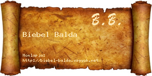 Biebel Balda névjegykártya